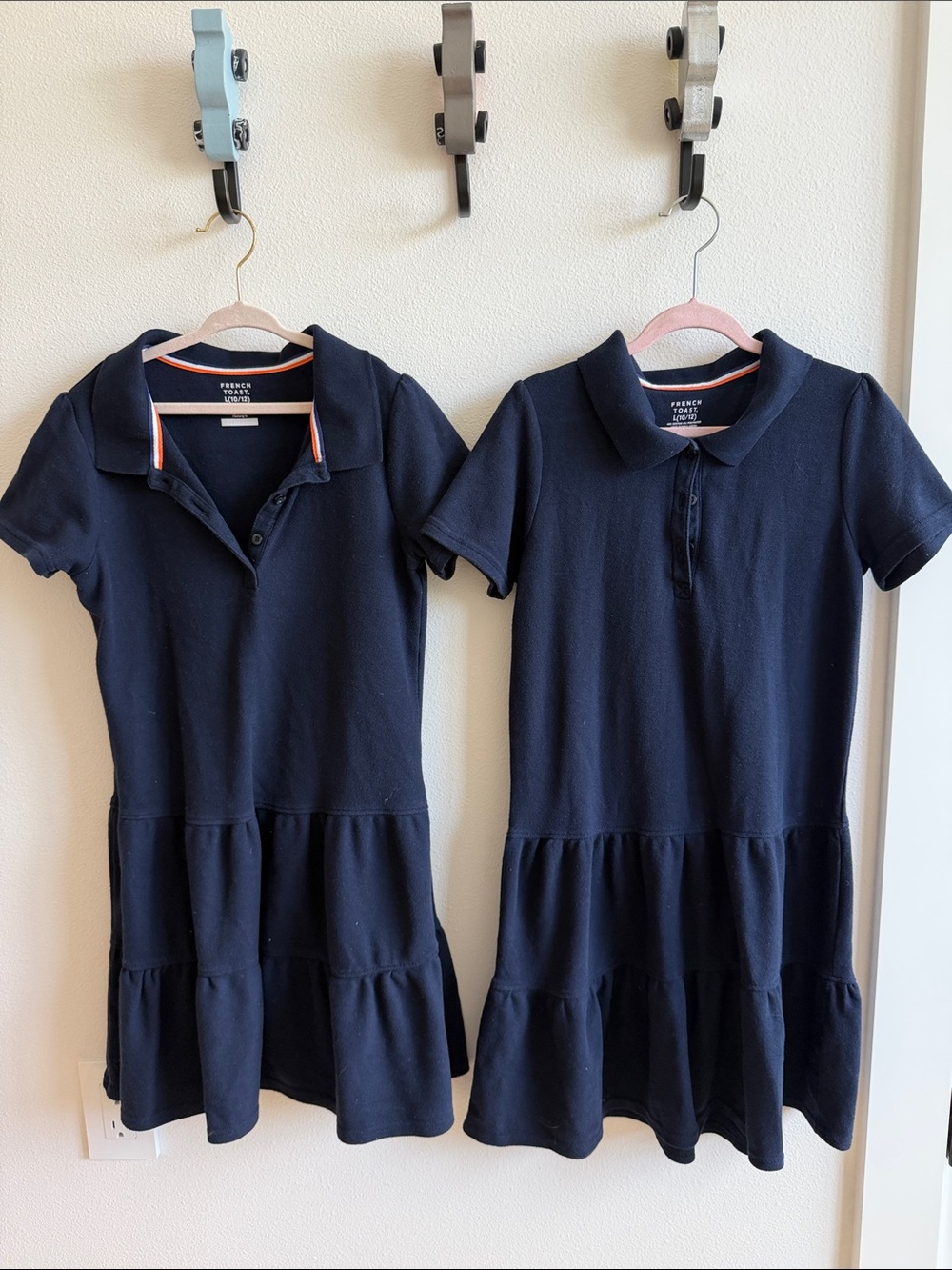 French Toast Navy Polo Tiered Skater Dress for Kids